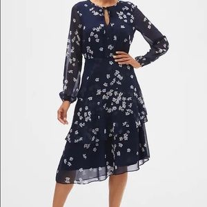 Banana Republic Blue Floral Midi Dress